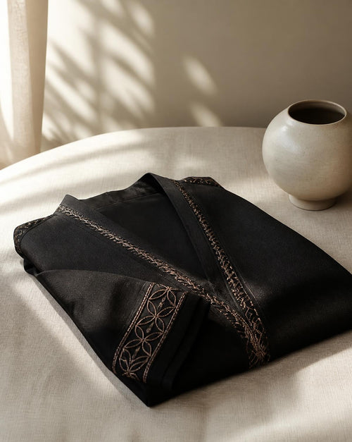 Classic everyday black abaya full length